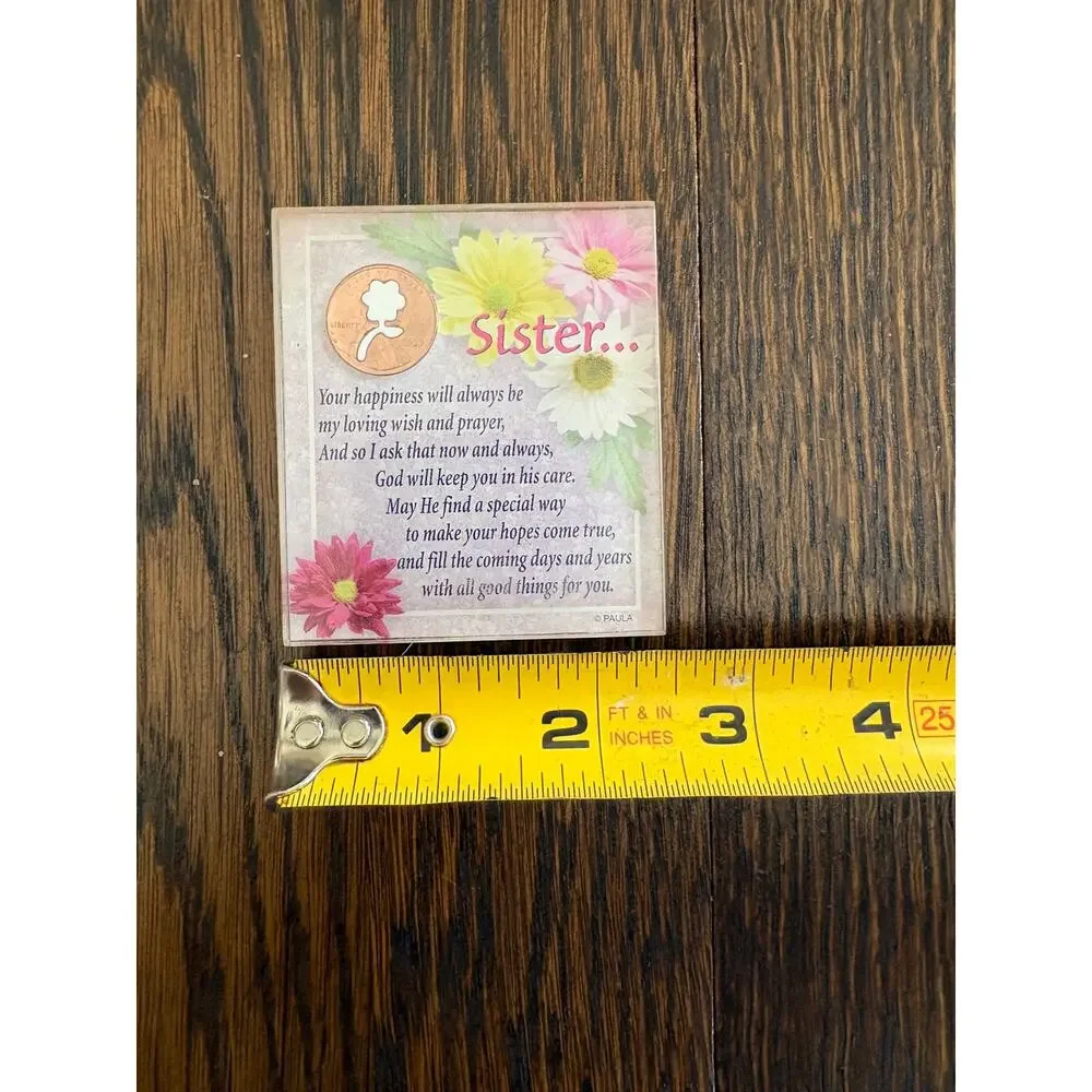 Paula Sister Inspirational Floral Refrigerator Magnet Religious Prayer 2.5x3 vtg